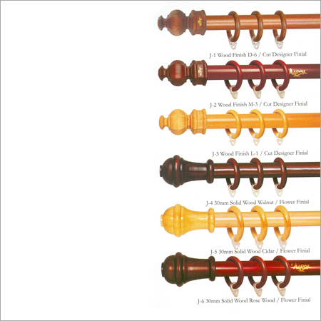 Solid Wood and Finish Curtain Rods (30mm)