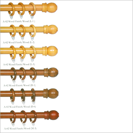 Wood Finish Touch Curtain Rods (30 mm)