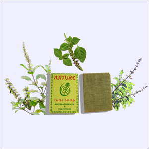 Nature Tulsi Soap - Handmade Basil Soap 8x6x3 cm Green Antimicrobial Skin Friendly Relaxing Mood Booster