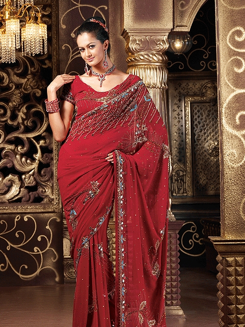 Ladies Hand Embroidered Saree