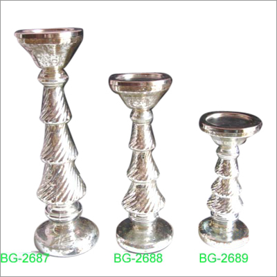 Antique Glass Candle Holders
