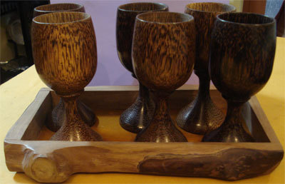 Palm wood Wine glass