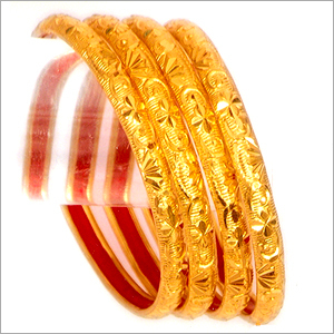 Elegant Gold Plated Bangles - Gold Plated Metal, 60-70 mm Diameter, Gold Color | Elegant Design, Unique Style, Multiple Bangles Set