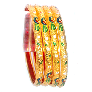 Gold Plated Meenakari Bangle Set