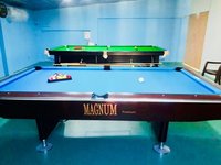Sba Magnum 8' American Pool Table - Italian Slate, Mdf & Wood Mix Legs, Black & Silver Matte Finish, High-quality Rubber Cushions, Complete Accessory Set