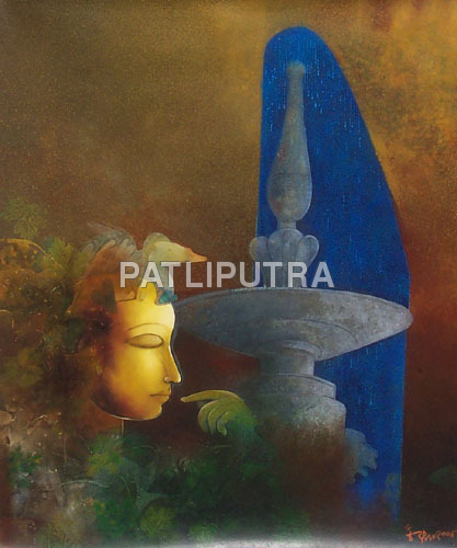 "The Fountain" - Chanchal Mukherjee Paintings