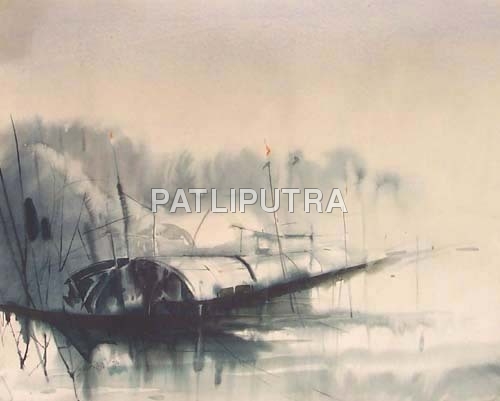 "The Boat" - Pradip Maitra Paintings