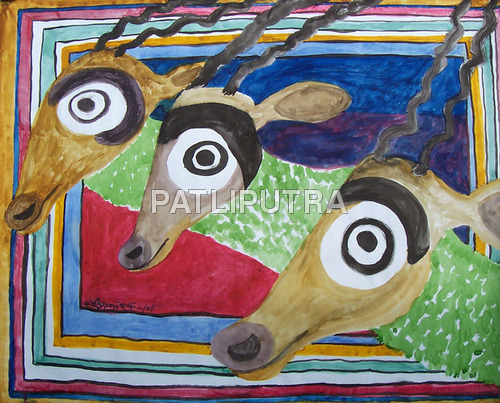 "Three Deer" - Kartick Chandra Pyne Paintings