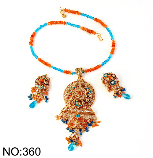 Polki Pendant Set