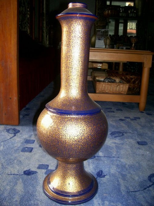 Table Lamp - Paper Mache, 25-30cm Height, Gold Color, 10-15cm Base | Handcrafted, Elegant Design, Durable Material, Ambient Lighting