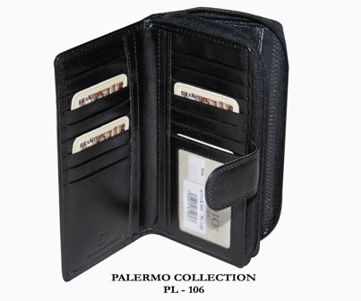 Leather ladies purses with zipper