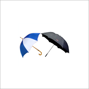 Mens Umbrella - Polyester Wood 95cm Open, Blue Black | Water Resistant, Fade Proof, Wind Resistant, Curved Wood Handle