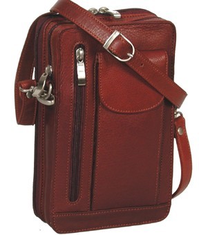 DBL ZPPR LTHR ORGNZR BAG