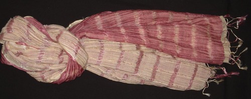 Crushed Silk Wool Stoles - Silk Wool, Variable Dimensions, Pink | Soft Texture, Luxurious Feel, Versatile Style, Customizable, Trendy Patterns