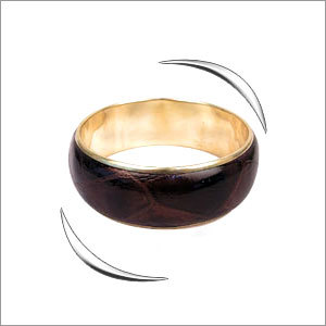 Faux Leather and Brass Bangle