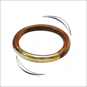 Imitation Brass & Wood Bangle