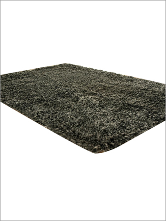 Thin Polyester Shag - Polyester, Dark Grey, High Density | Soft Texture, Intricate Designs, Durable Fibers, Easy Cleaning