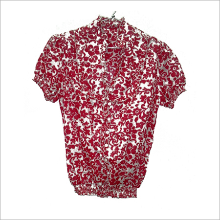 Short Sleeve Smocked Blouse