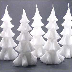 Decorative Candles - Paraffin Wax, Variable Size, White | Elegant Design, Christmas Tree Shape, Customizable, Long Burn Time