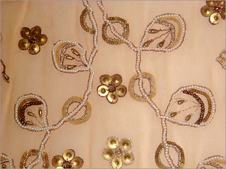 Beaded Embroidery on silk GeorgetteFabric