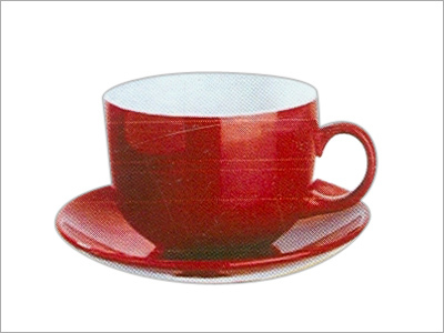 Vita Red Large Soup Cup & Saucer 18cm