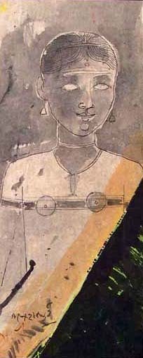 "The Girl" - Ganesh Haloi Paintings