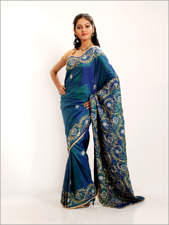 Sequence Work in Bangalore Silk Saree