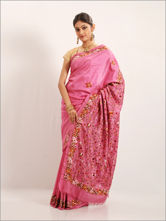 Parsi Work in Bangalore Silk Saree