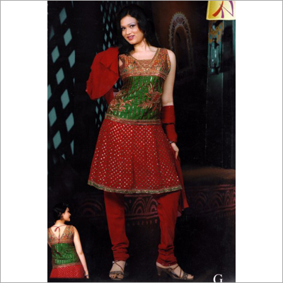 Salwar Suit - Silk Blend, 44 Inches, Red | Zari Embroidery, Anarkali Style, Comfortable Fit, Stylish Look