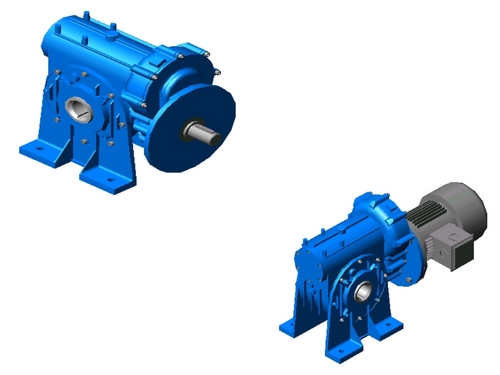 Blue Helical Worm Geared Motor