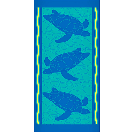Turtle Motif Beach Towel