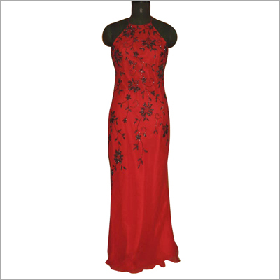 Embroidered Evening Gown