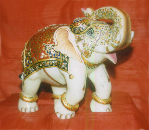 Marble Elephant Statue
