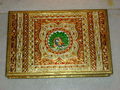 White Metal Handicrafts - 5x7x2 Inches, Gold Color With Hand-painted Design | Durable, Elegant, Handcrafted Jewelry Box With Intricate Details And Secure Hinge Lid