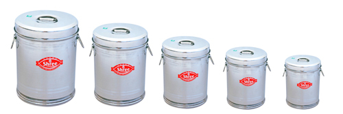 Stainless steel round container (kadi daba)