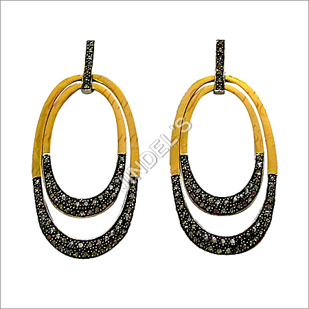 Pave Diamond Hoop Earrings