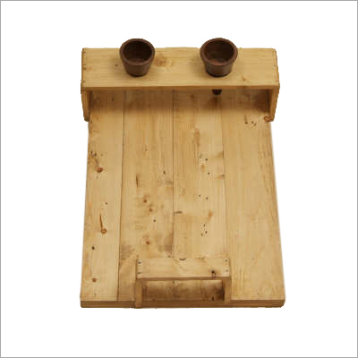 Wooden Starter Tray - Pine Wood, 12x8x2 inches, Light Brown | Smooth Finish, Spacious Design, Durable Tray, Natural Look, Two Cup Holder