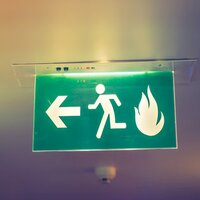 Fire Exit Sign Board - Color: Green