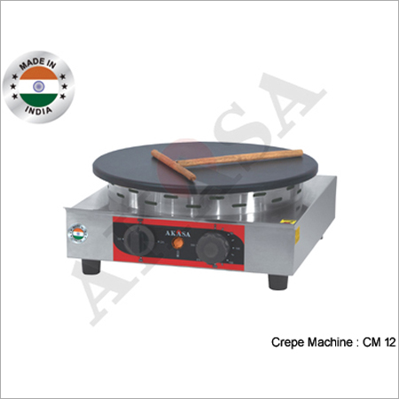 Silver With Black Plate Akasa Indan Electric Crepe Machine