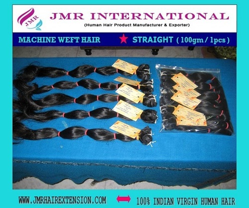 Machine Weft Hair Extensions - 100% Virgin Indian Human Hair, Natural Color | Thin and Strong Weft, Customizable, Long-Lasting Quality