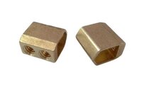 Brass Current Terminal - High Grade Free Cutting Brass, Dimensions 128x19.7x14.5 Mm, Golden Color, Corrosion Resistant, Flawless Finish 