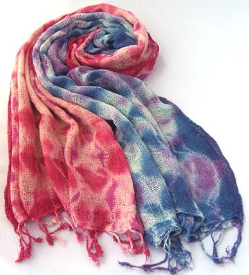 Dollar Print Scarves - Pashmina Wool 70x180 cm, Multicolor | Soft Fabric, Tie-Dye Pattern, Fringed Edges