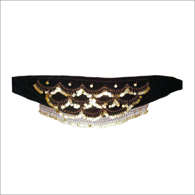 Belly Dance Scarves - Silk, Varied Sizes, Black with Gold Sequins | Elegant Design, Shimmering Effect, Comfortable Fit