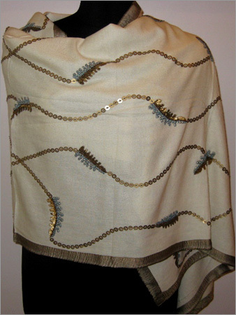 50% Pashmina/50% Silk with Sequence Work