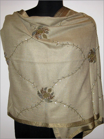 50% Pashmina/50% Silk with Sequence Work