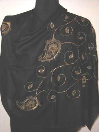 100% Cashmere Stole with Sequenece