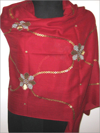100% Cashmere Stole with Sequenece