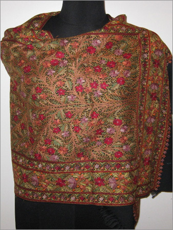 100% Cashmere Stole with Hand Ari Work