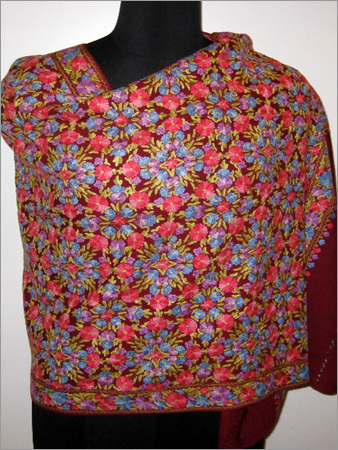 100% Cashmere Stole with Hand Ari Work