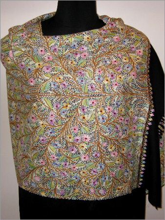 100% Cashmere Stole with Hand Ari Work